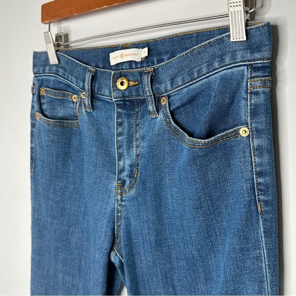 Tory Burch Connor Crop Fringe Hemmed Jeans Size 26 Beach Vacation Resort Holiday - Picture 10 of 13